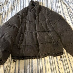 Men's Black denim Puffer Jacket